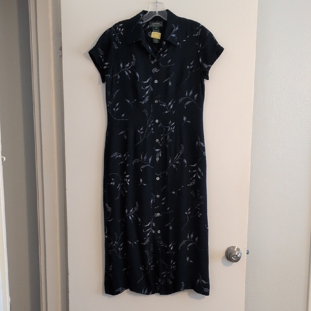 Lauren Ralph Lauren Vintage Button-Up Silk Dress